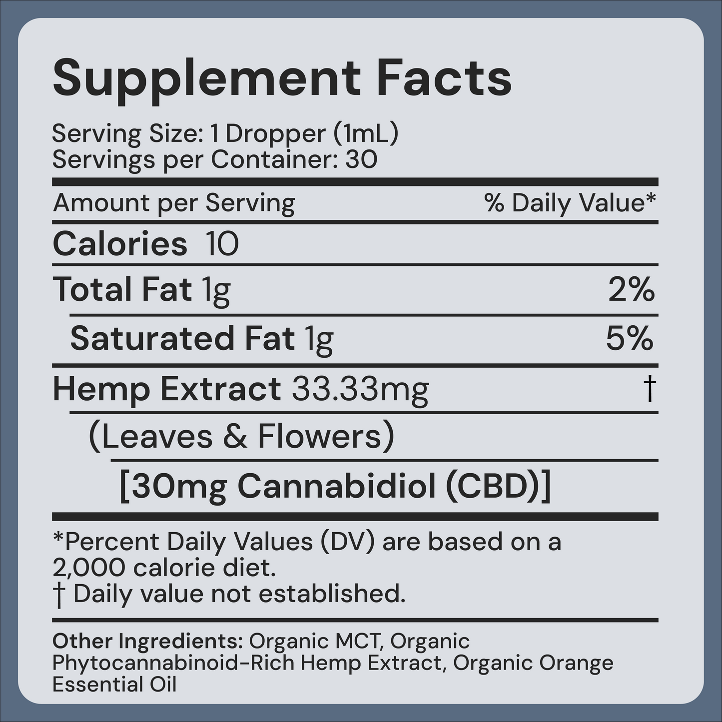 THC-Free CBD Tincture for Senior Wellness - Orange (900mg)