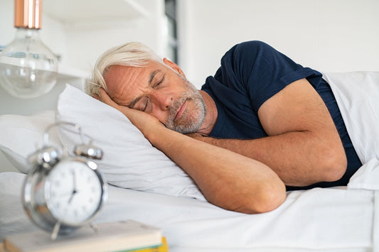 senior man sleeping soundly for healthier heart