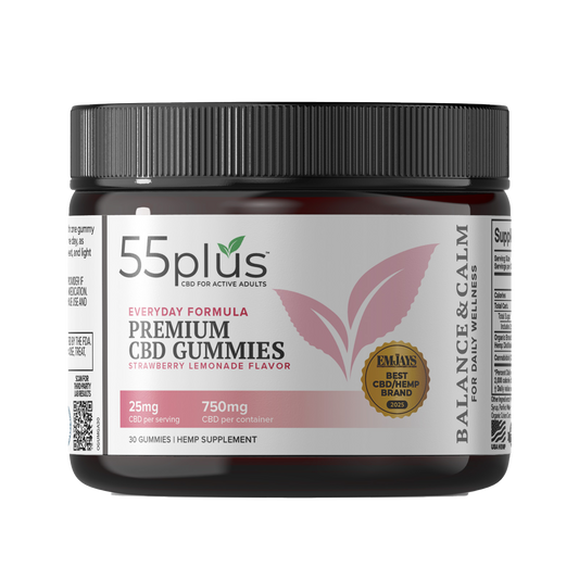 THC-Free CBD Gummies For Senior Wellness Solutions | Strawberry Lemonade (25mg)