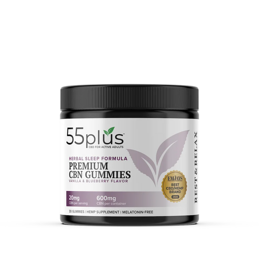 NEW FORMULA THC-Free CBN Gummies For Senior Sleep Solutions | Vanilla & Blueberry (20mg)