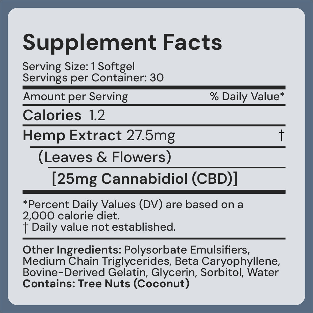 CBD Softgels For Holistic Well-being - Everyday Formula (25mg) - 55plus