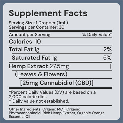 CBD Tincture for Holistic Well-being - Orange (900mg) - 55plus